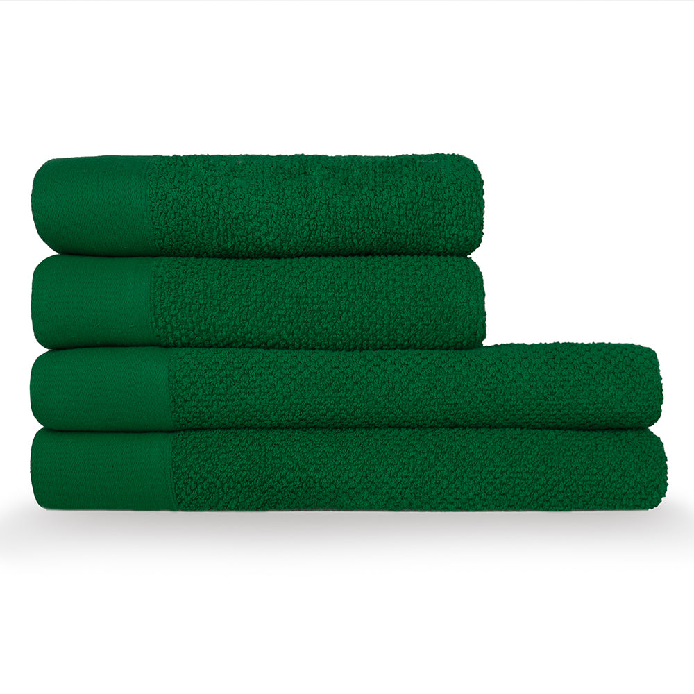 Textured Weave 100% Cotton Towel - Dark Green