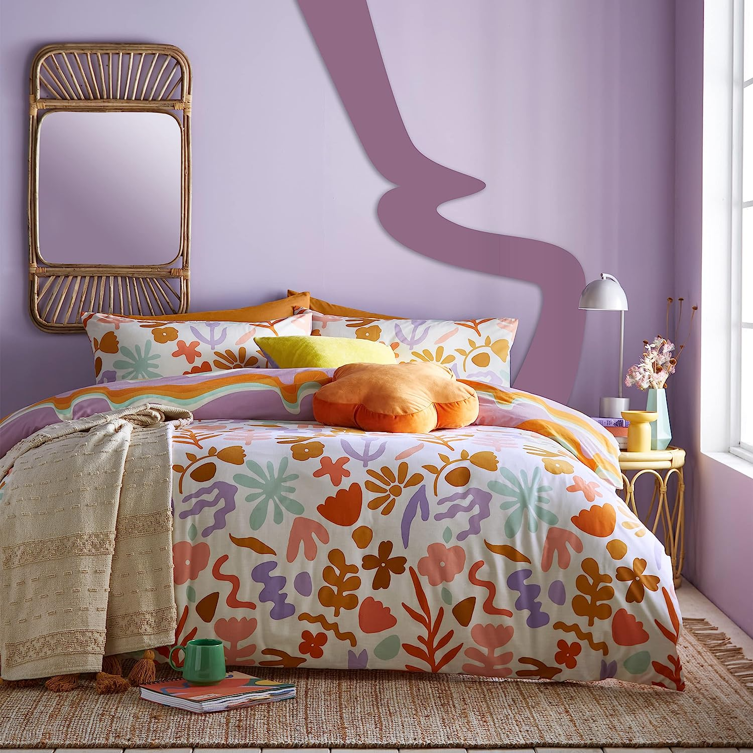 Amelie Abstract 4x6 DOUBLE Duvet Cover and Pillowcase Set