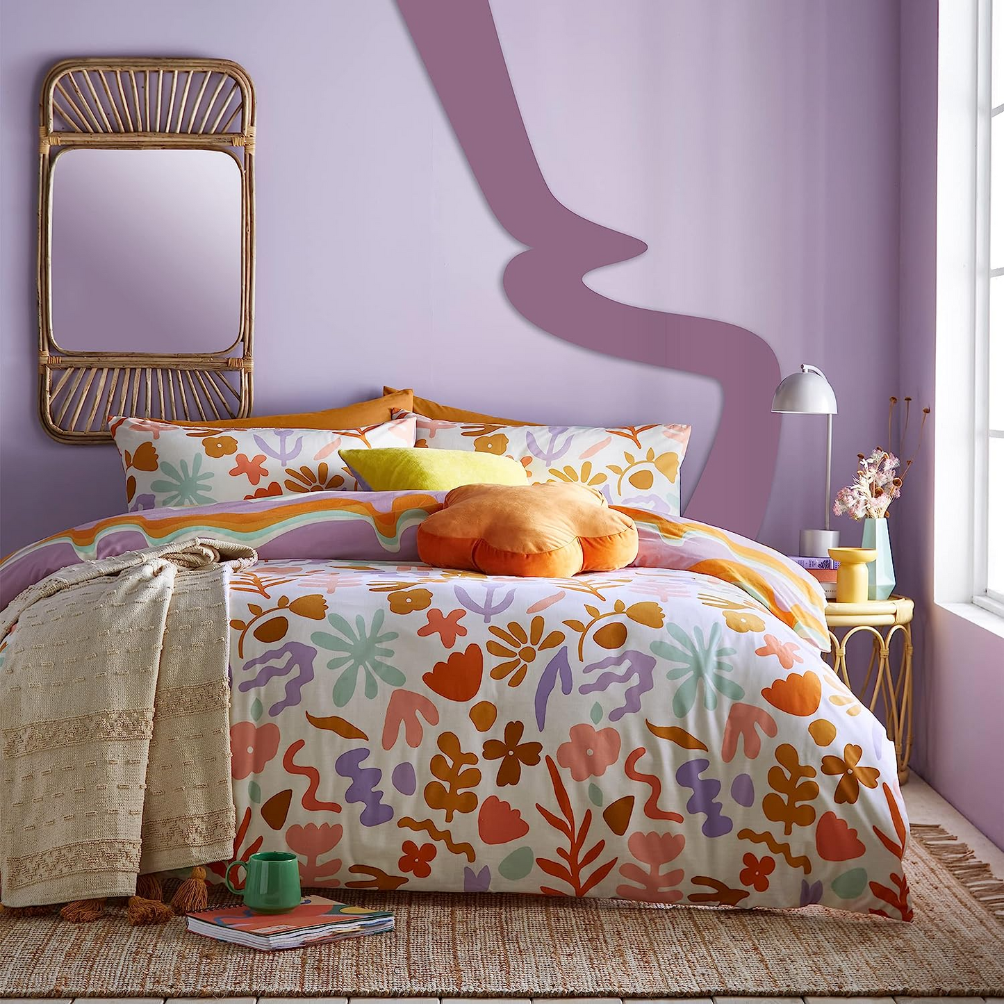 Amelie Abstract 4x6 DOUBLE Duvet Cover and Pillowcase Set