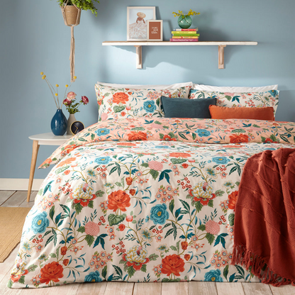Azalea PINK 5x6 KING Floral Duvet Cover and Pillowcase Set