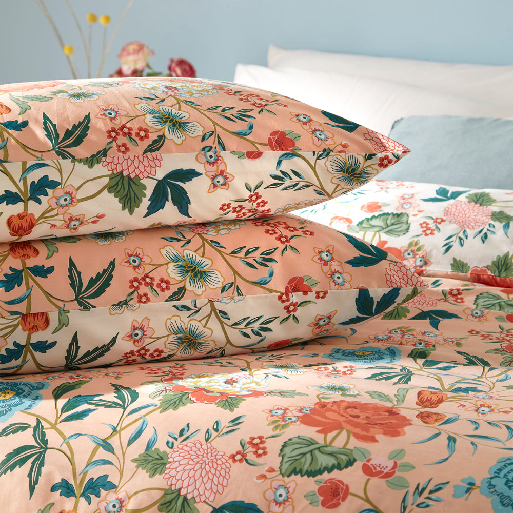 Azalea PINK 5x6 KING Floral Duvet Cover and Pillowcase Set