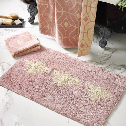 Bee Deco Bath Mat - Blush