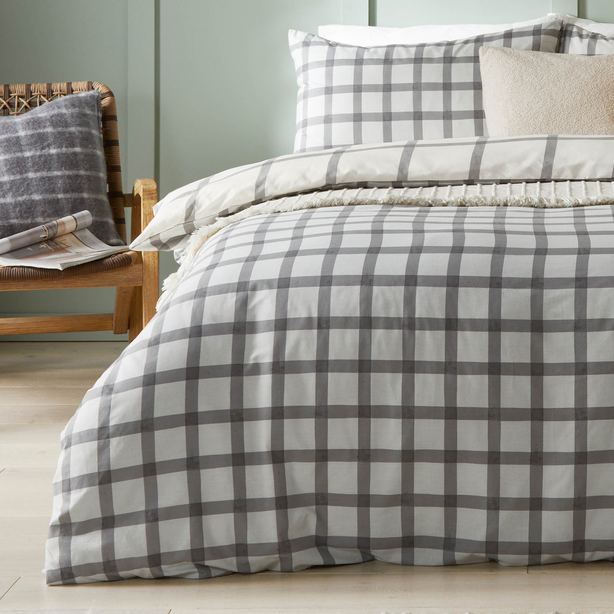 Canberra Grey 5x6 KING Duvet Cover and Pillowcase Set