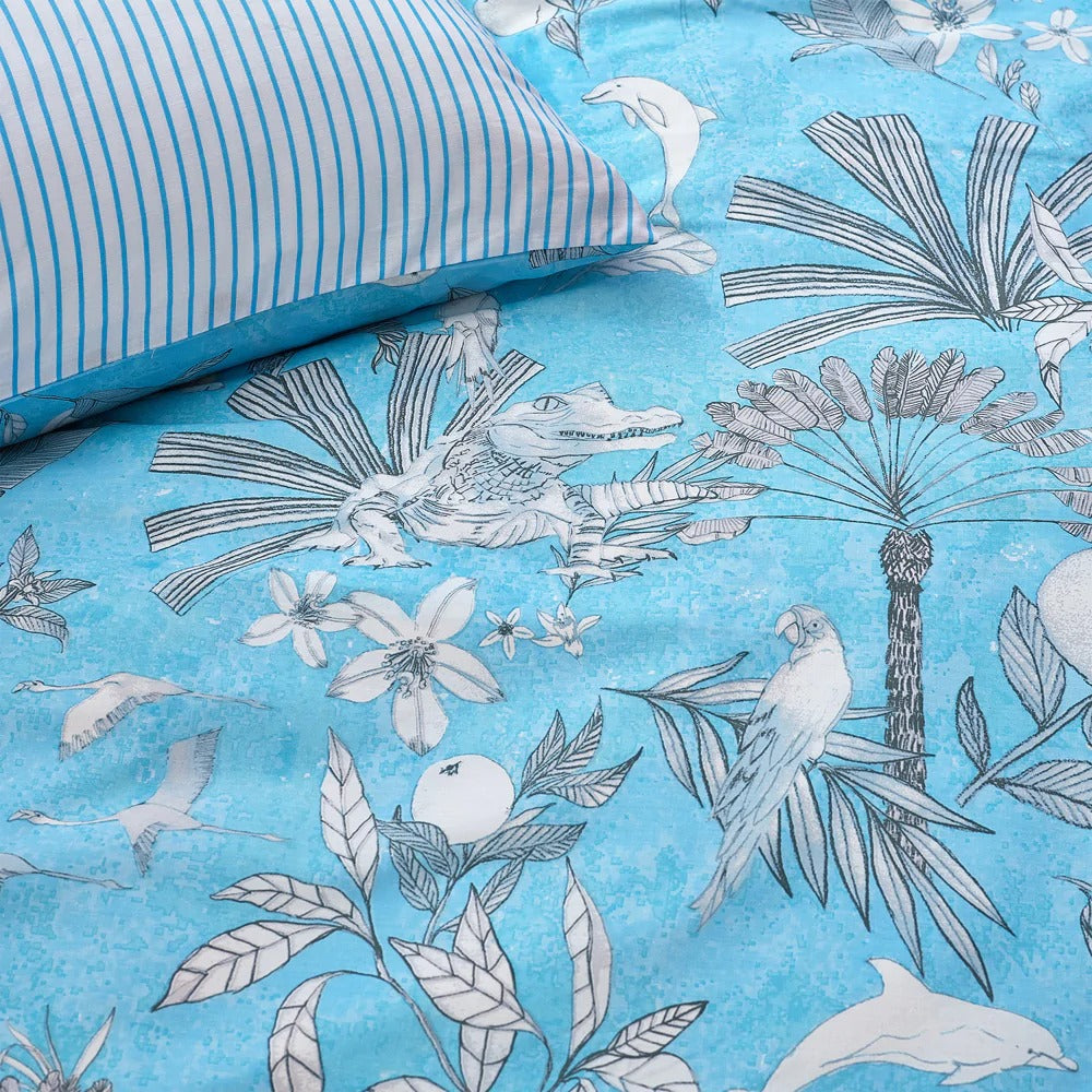 Colony Palm 5x6 KING Duvet Cover and Pillowcase Set