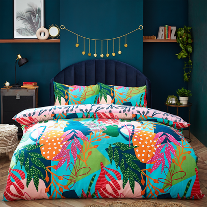 Coralina Tropical 5x6 KING Duvet Cover and Pillowcase Set