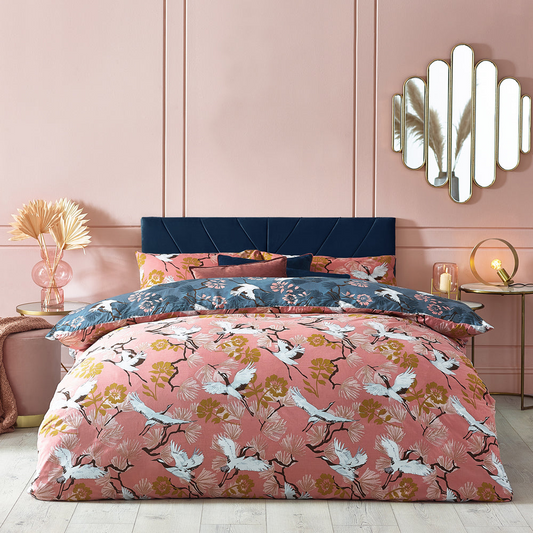 Demoiselle Blush 6x6 SUPER KING Duvet Cover and Pillowcase Set