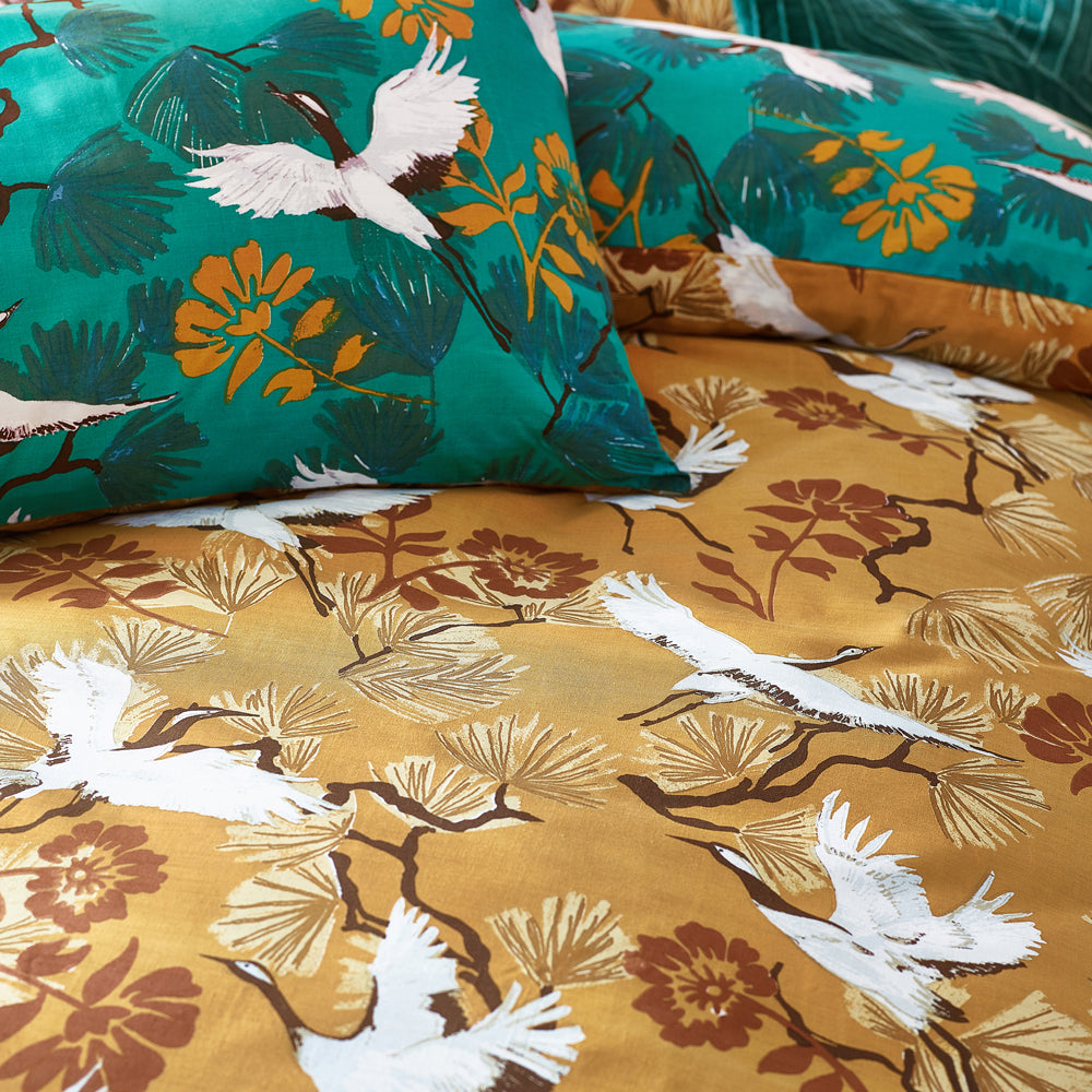 Demoiselle Mustard 5x6 KING Duvet Cover and Pillowcase Set