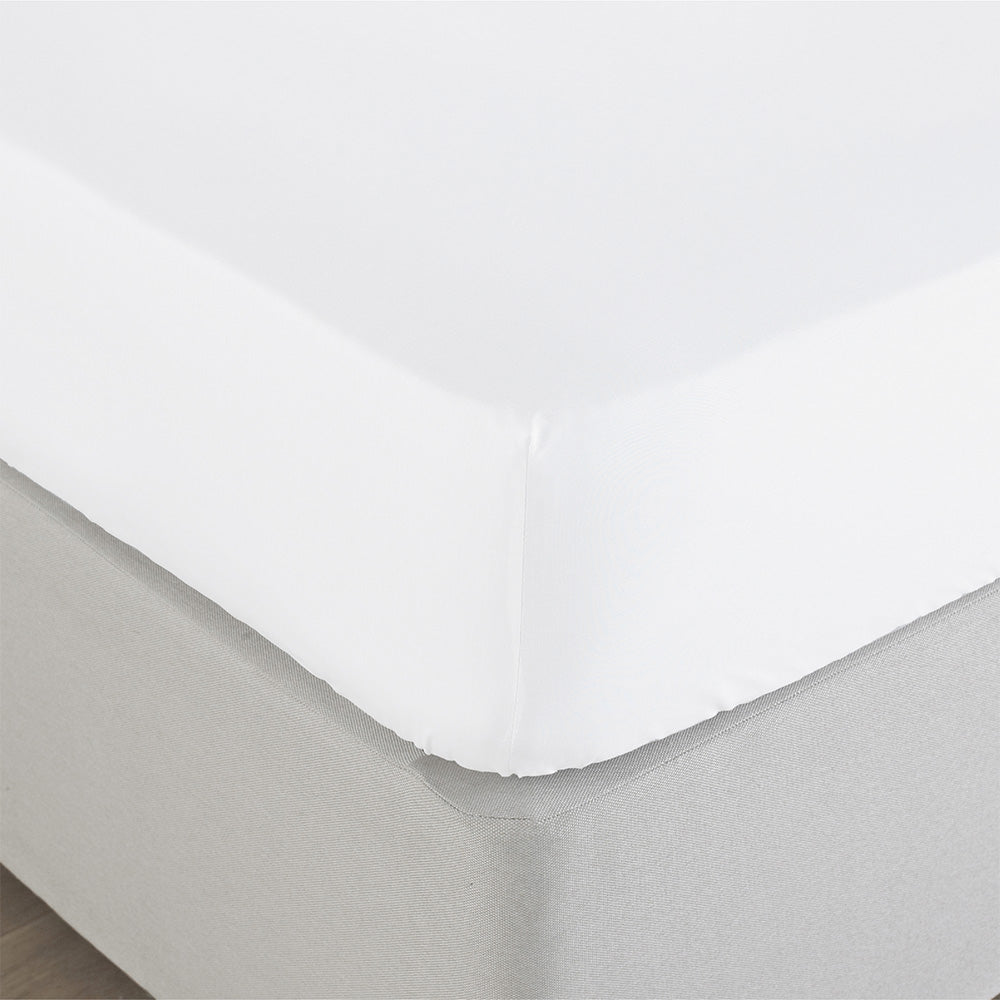 100% Cotton 200TC 6x6 SUPER KING Fitted Bed Sheet - White