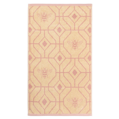 Bee Deco Geometric Jacquard 100% Cotton Towel - Blush