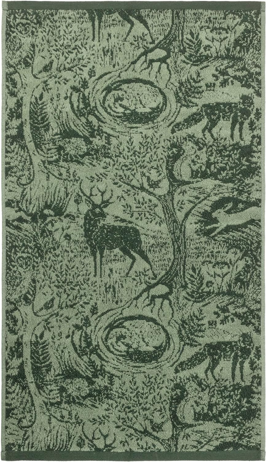 Winter Woods Jacquard 100% Cotton Towel - Emerald