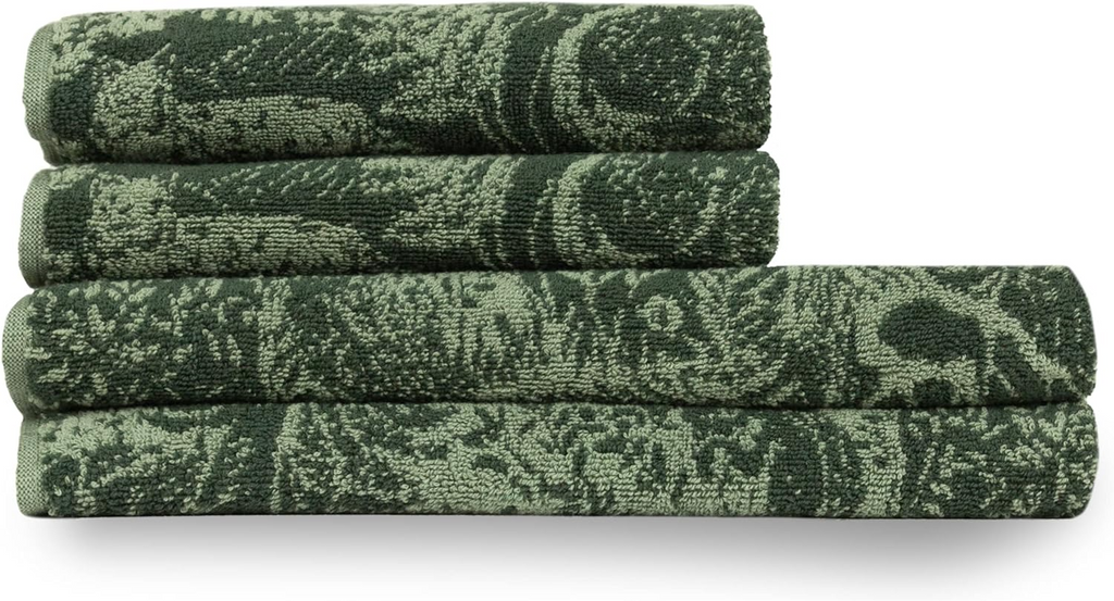 Winter Woods Jacquard 100% Cotton Towel - Emerald