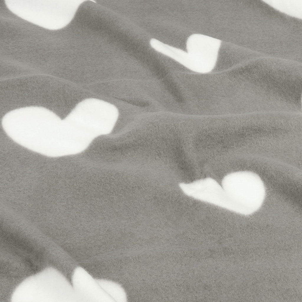 Kids Fleece Soft Throw - Charcoal Hearts