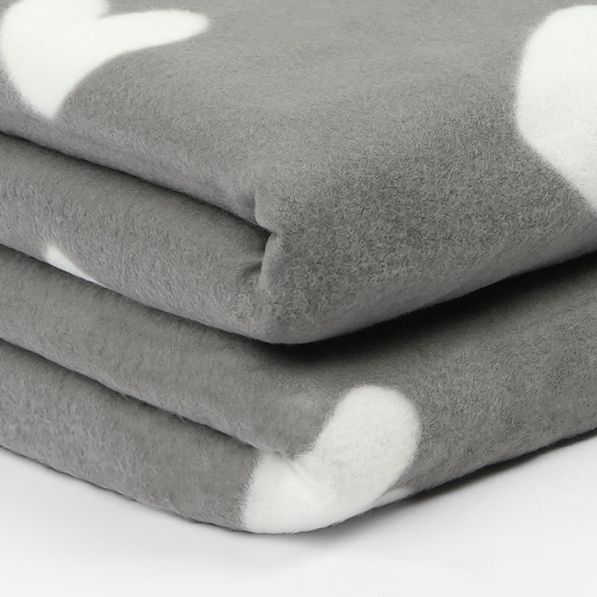 Kids Fleece Soft Throw - Charcoal Hearts