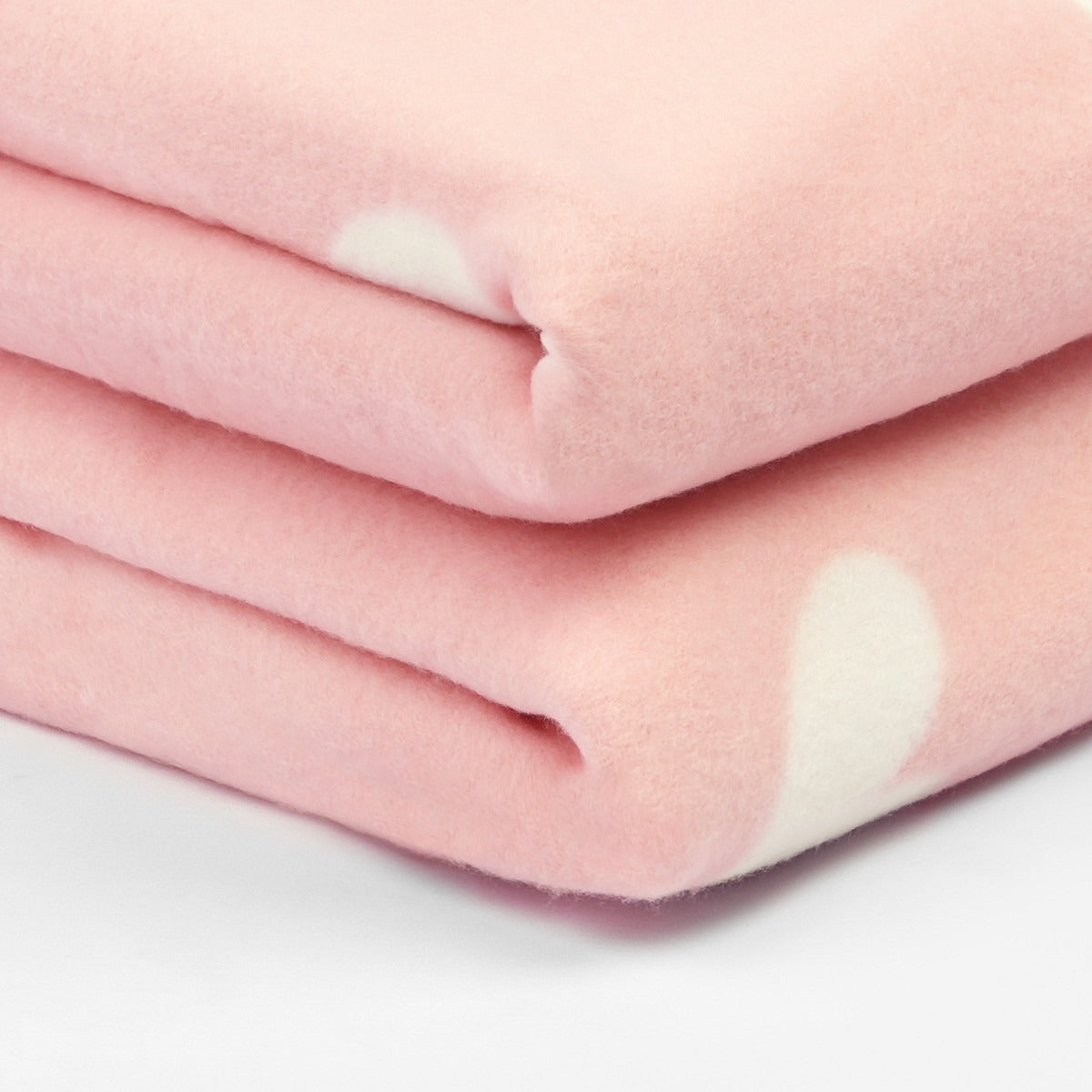Kids Fleece Soft Throw - Pink Hearts