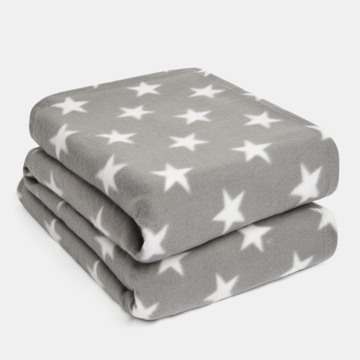 Kids Fleece Soft Throw - Grey Stars