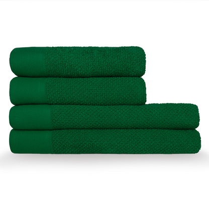 Textured Weave 100% Cotton Towel - Dark Green