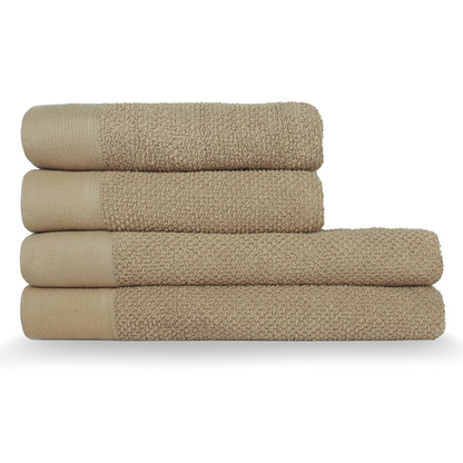 Textured Weave 100% Cotton Towel - Natural