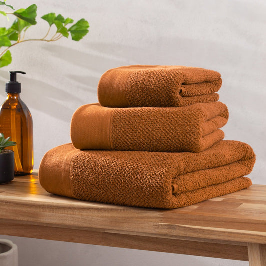 Textured Weave 100% Cotton Towel - Pecan