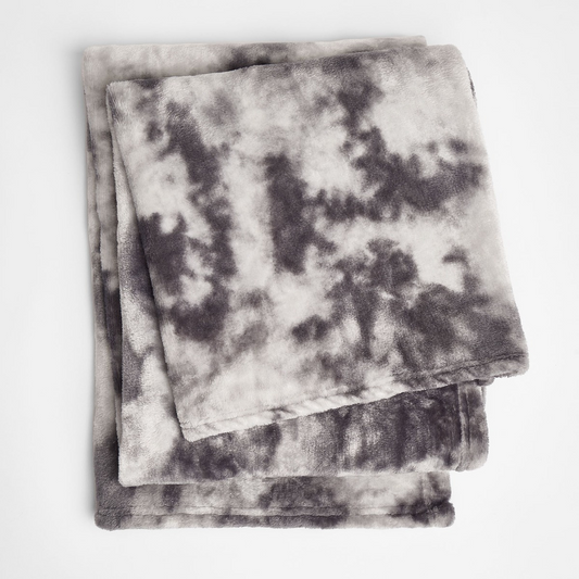 Tie Dye Super Soft Throw - Charcoal Grey