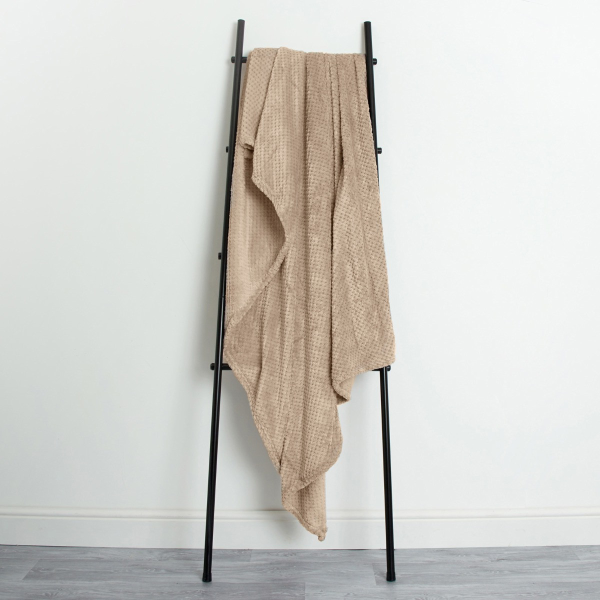 Waffle Textured Mink Throw - Cream