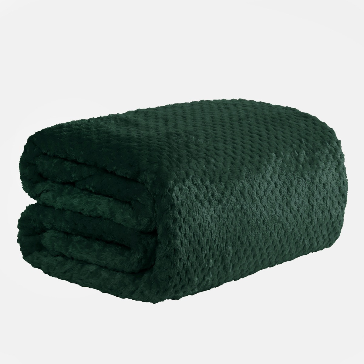 Waffle Textured Mink Throw - Emerald