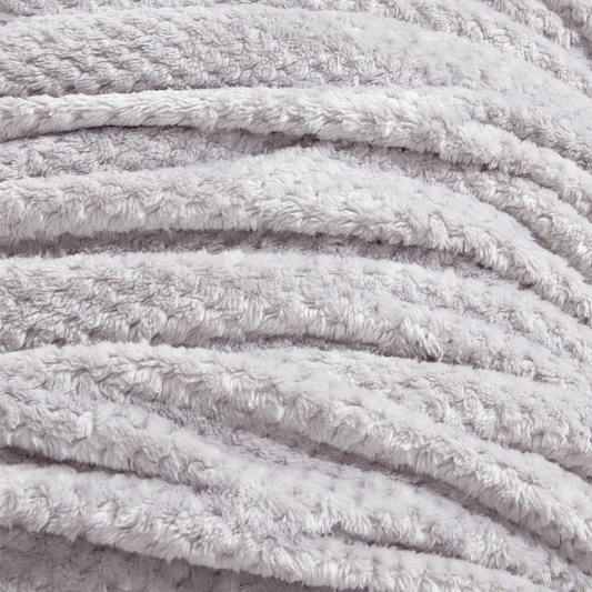 Waffle Textured Mink Throw - Silver