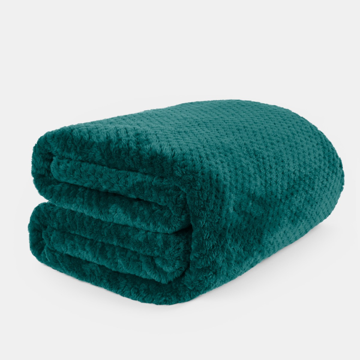 Waffle Textured Mink Throw - Teal