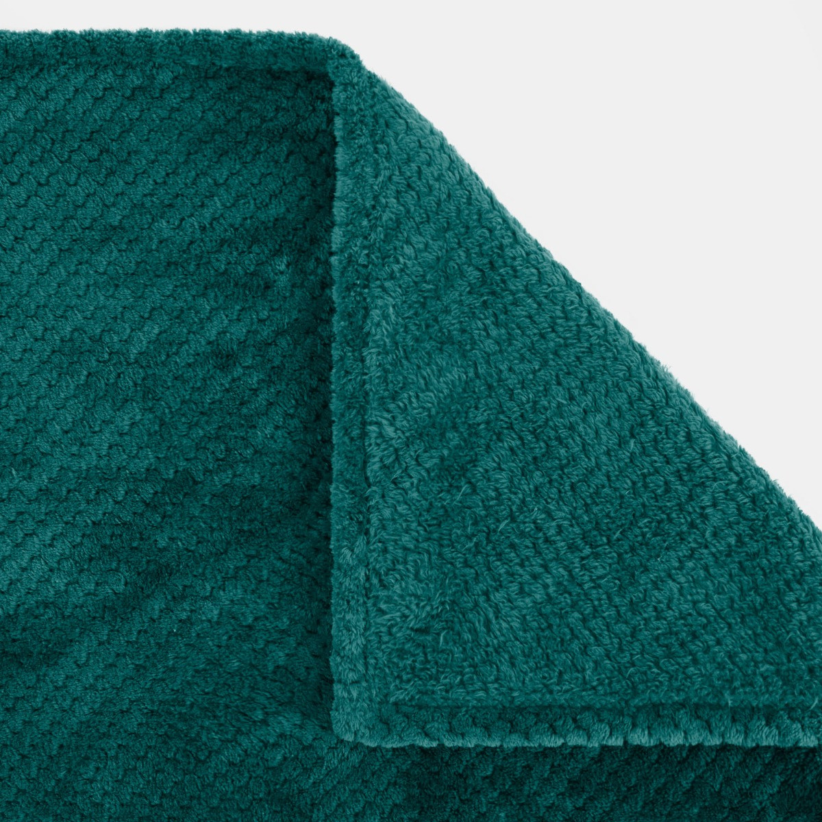 Waffle Textured Mink Throw - Teal