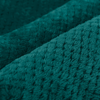 Waffle Textured Mink Throw - Teal