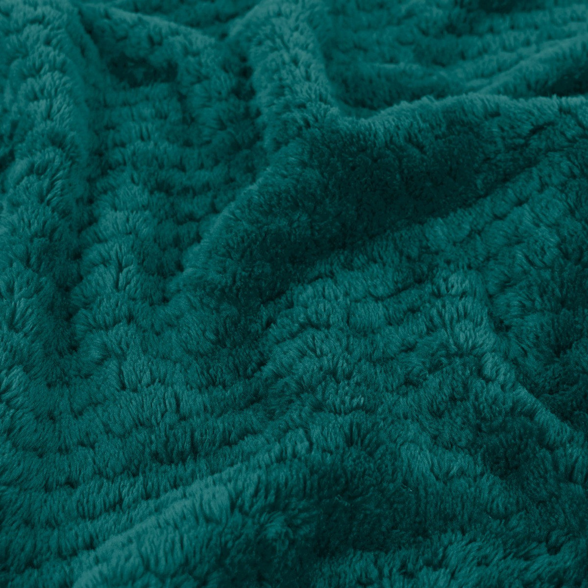 Waffle Textured Mink Throw - Teal