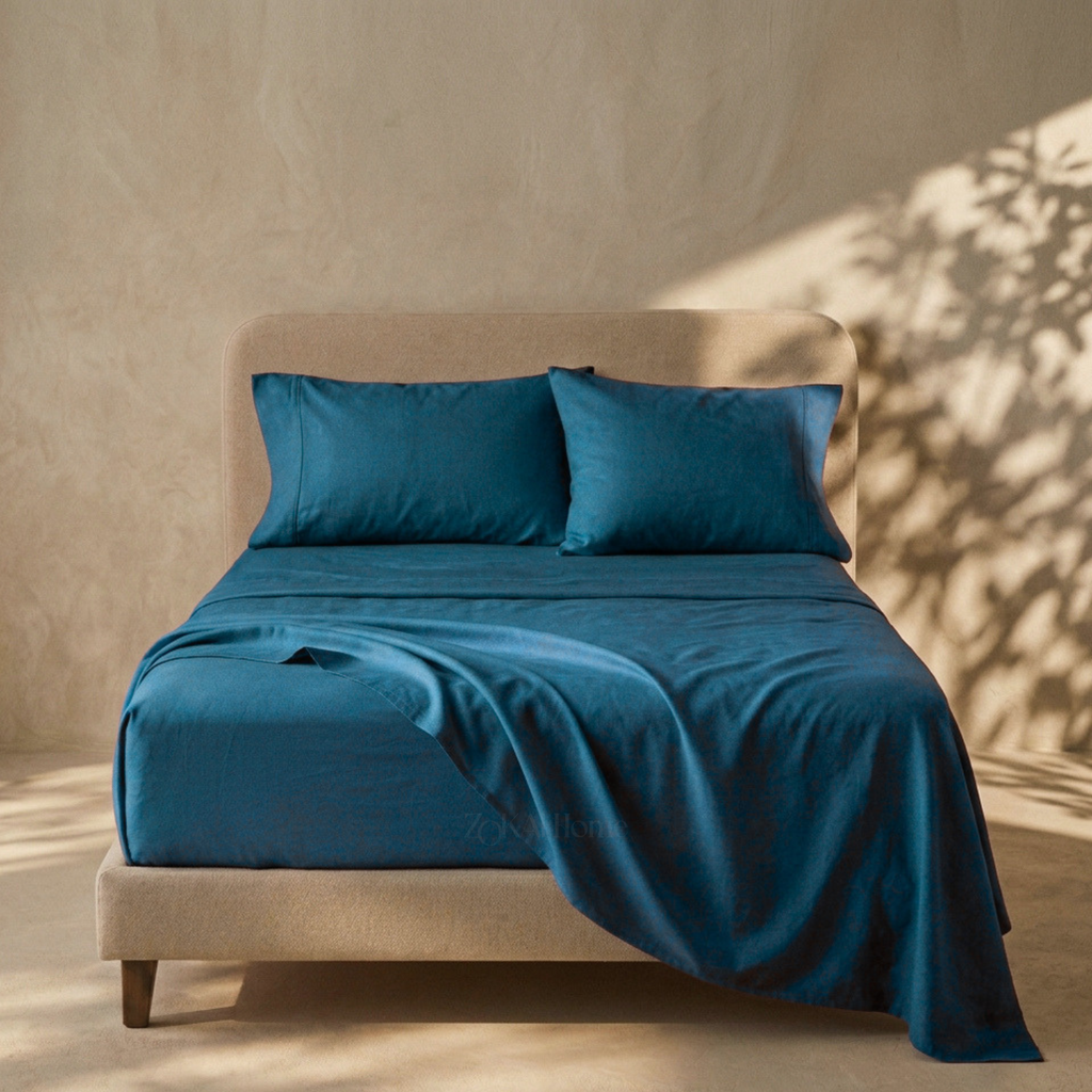 Zokai Sheets and Pillowcases Set - Deep Blue