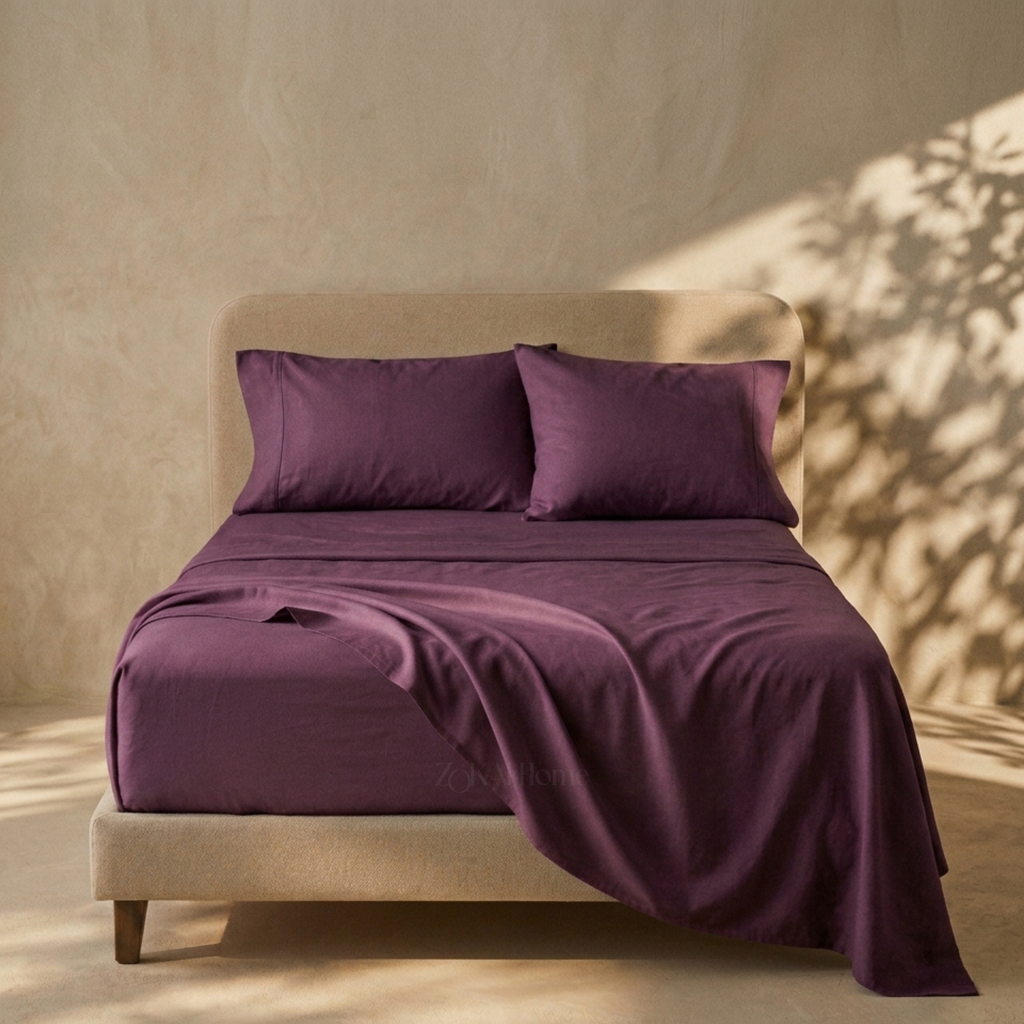 Zokai Sheets and Pillowcases Set - Plum Purple
