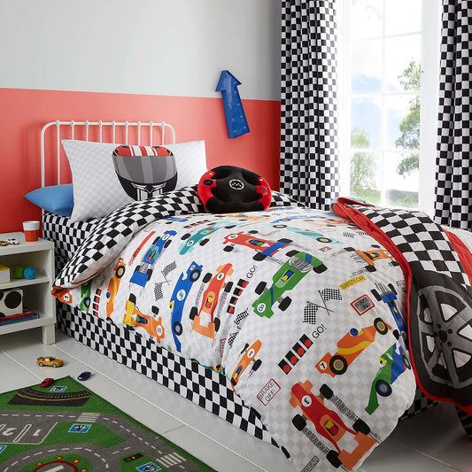 Zoom! Reversible 3x6 SINGLE Duvet Cover and Pillowcase Set